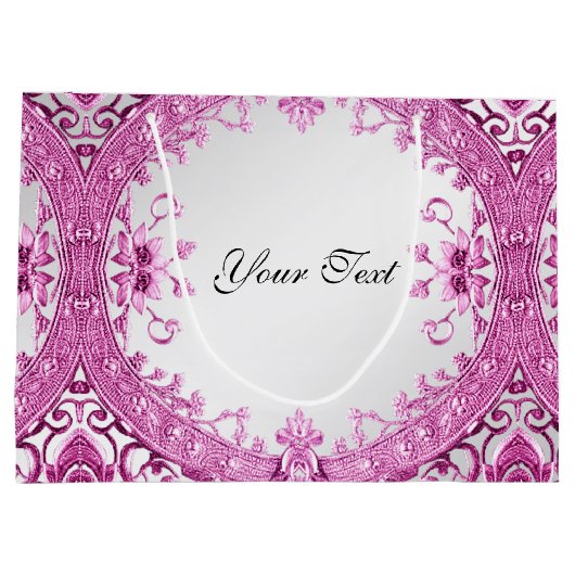 Rosa Dekorationsbeutel Große Geschenktüte (Rückseite)