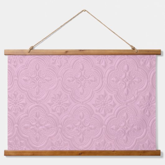 Rosa Dekorationsmuster Wandteppich Mit Holzrahmen (Vorne)