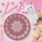 Rosa Dekorative Papierplatte Pappteller (Party)