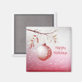 Rosa Dekorative Weihnachtsball Magnet (Vorderseite/Rückseite)