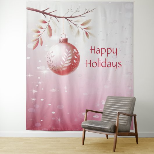 Rosa Dekorative Weihnachtsballes Hintergrund Wandteppich (Beispiel)