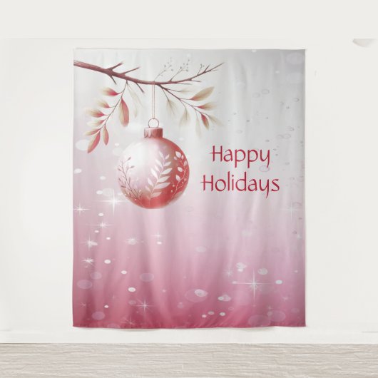 Rosa Dekorative Weihnachtsballes Hintergrund Wandteppich (Vorderseite)