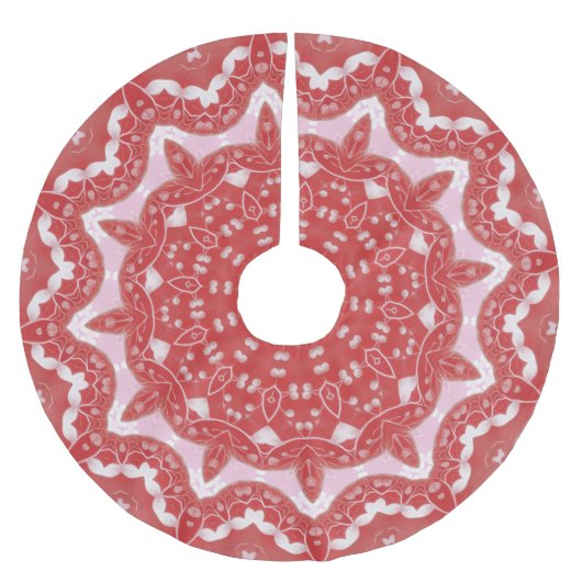 Rosa dekoratives Baumrock Polyester Weihnachtsbaumdecke (Vorderseite)