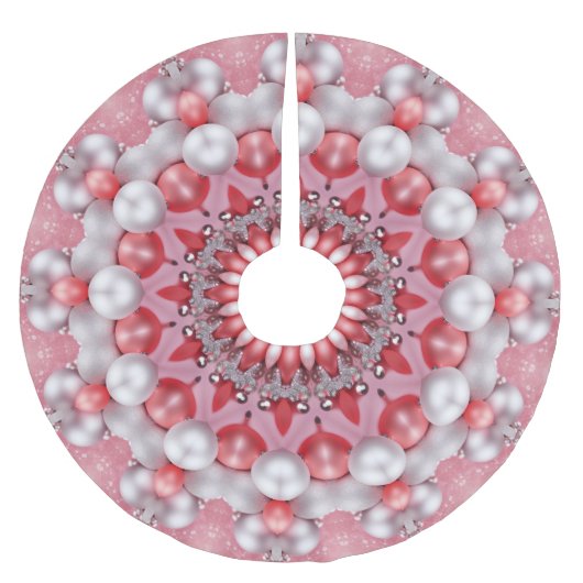 Rosa dekoratives Baumrock Polyester Weihnachtsbaumdecke (Vorderseite)