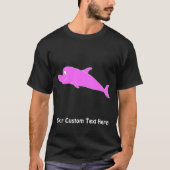Rosa Delphin auf Schwarzem T-Shirt (Vorderseite)