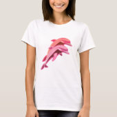 Rosa Delphin-Entwurfs-Damen-T - Shirt (Vorderseite)