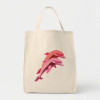 Rosa Delphin-Entwurfs-Lebensmittelgeschäft-Tasche