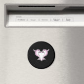 Rosa Delphin-Herz Magnet (In Situ (Geschirrspüler))