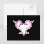Rosa Delphin-Herz Postkarte (Vorne/Hinten)