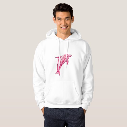 rosa Delphin Hoodie (Vorne ganz)