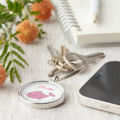 Rosa Delphin-Mädchen-Namensschlüsselring Keychain Schlüsselanhänger (Seite)