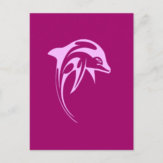 Rosa Delphin Postkarte (Vorderseite)