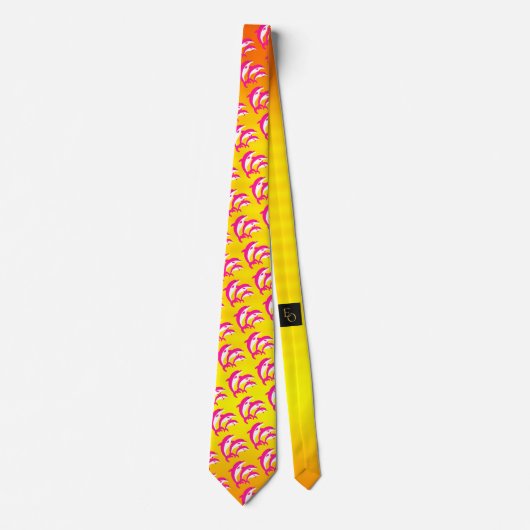 Rosa Delphine tanzen in der tropischen Sonne Krawatte (Vorderseite)