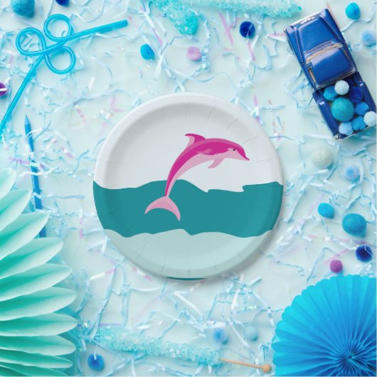 Rosa Delphinthema-Teller Pappteller (Party)