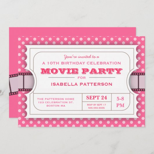 Rosa der einladung (Vorne/Hinten)