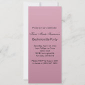 Rosa der Mädchen-Nachtheraus Party-Feier-| Einladung (Rückseite)