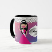 Rosa der TT-Diamant Bliss-personalisiertes Tasse (Vorderseite Links)