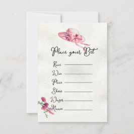 Rosa Derby Hat Brautparty Wettkarten Einladung