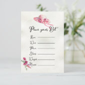 Rosa Derby Hat Brautparty Wettkarten Einladung (Stehend Vorderseite)