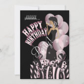 Rosa des alles- Gute zum Geburtstagdiva-Mädchen-| Einladung (Vorderseite)