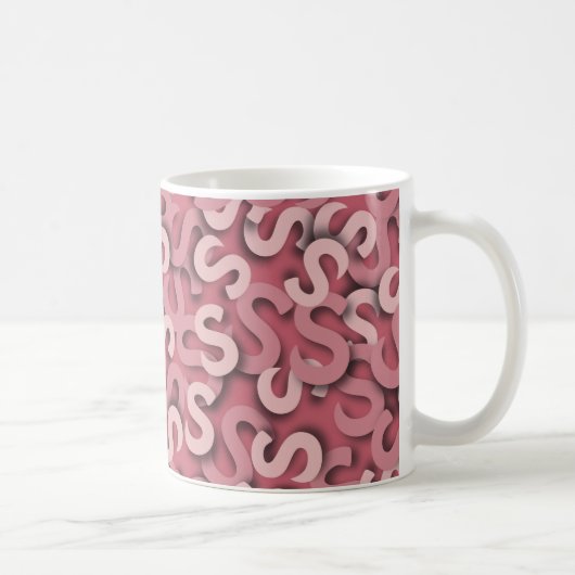 Rosa des Buchstabe-S Kaffeetasse (Rechts)