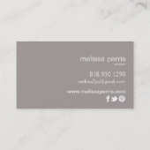 Rosa des Chic-Zickzack Monogramms | Visitenkarte (Rückseite)