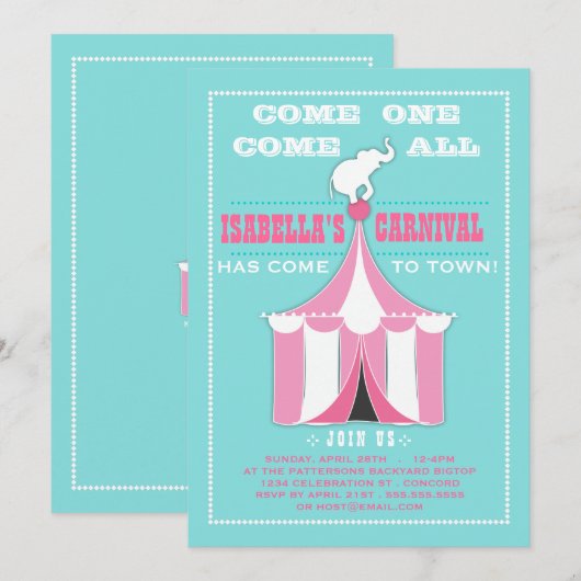 Rosa des große einladung (Vorne/Hinten)