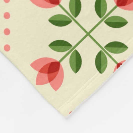 Rosa des Monogramm-| u. grüne Steppdecken-mit Fleecedecke (Ecke)