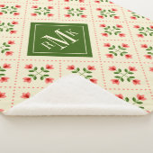 Rosa des Monogramm-| u. grüne Steppdecken-mit Sherpadecke (3/4)