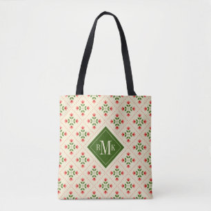 Rosa des Monogramm-  u. grüne Steppdecken-mit Tasche