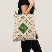 Rosa des Monogramm-| u. grüne Steppdecken-mit Tasche (Von Nahem)