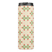 Rosa des Monogramm-| u. grüne Steppdecken-mit Thermosbecher (Rückseite)