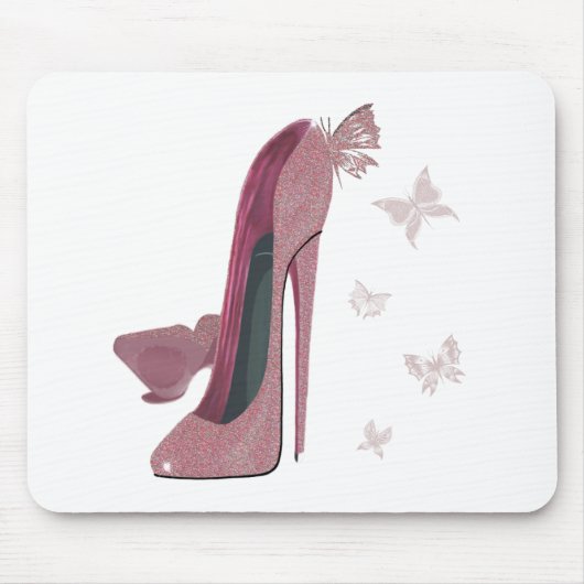 Rosa des Schein-Stilett-und Schmetterlinges Kunst Mousepad (Vorne)