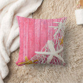 Rosa des Starfish-Filetarbeits-Strand-Holzes | Kissen (Decke)