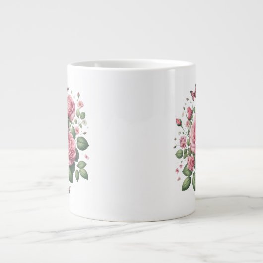 Rosa-Design Jumbo-Tasse (Vorderseite)