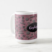 Rosa Designer-Tasse Kaffeetasse (Vorderseite Links)
