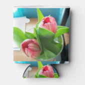 Rosa Desktop-Tulpen Dosenkühler (Vorderseite)