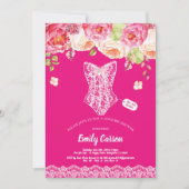 Rosa Dessous Dusche Brautparty Blumen Einladung (Vorderseite)