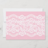 Rosa Dessous Dusche Einladung Kalkbrettleine (Rückseite)