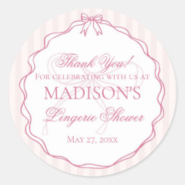 Rosa Dessous-Dusche Junggesellinnenabschied Gastge Runder Aufkleber