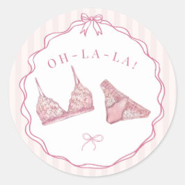 Rosa Dessous-Dusche Junggesellinnenabschied Umschl Runder Aufkleber