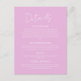 Rosa Details Große Hochzeitskarte Begleitkarte