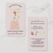 Rosa Detox Frischobst Getränke Mixer Visitenkarte (Vorne/Hinten)