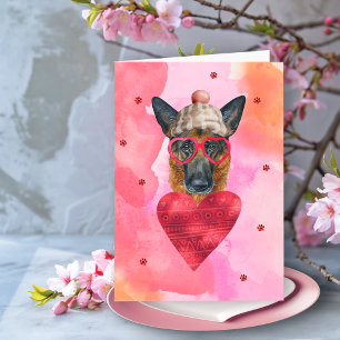 Rosa Deutsche Schäferhund Valentinstag Geschenk Hu Karte