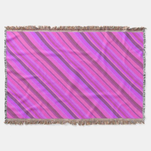 Rosa diagonale Streifen Decke (Vorderseite)
