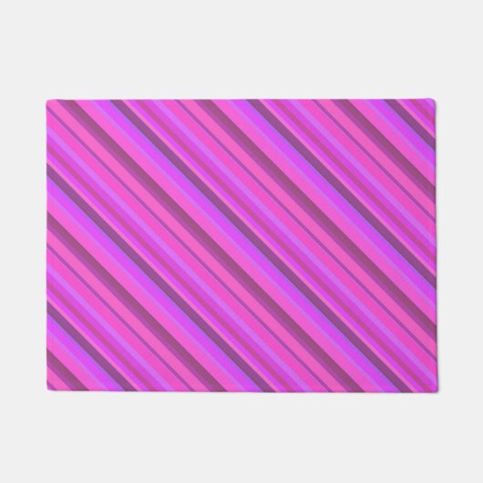 Rosa diagonale Streifen Fußmatte (Vorderseite)