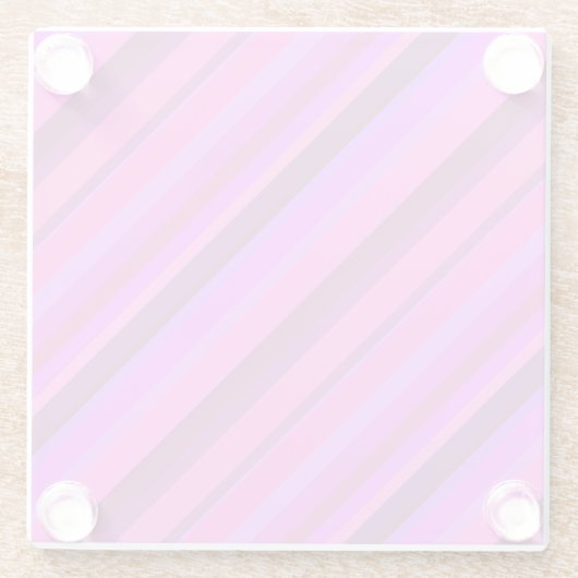 Rosa diagonale Streifen Glasuntersetzer (Rückseite)