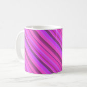 Rosa diagonale Streifen Kaffeetasse (Vorderseite Links)