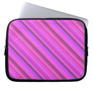 Rosa diagonale Streifen Laptopschutzhülle