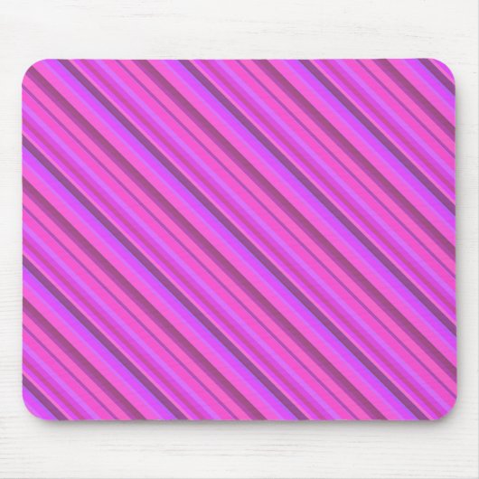 Rosa diagonale Streifen Mousepad (Vorne)